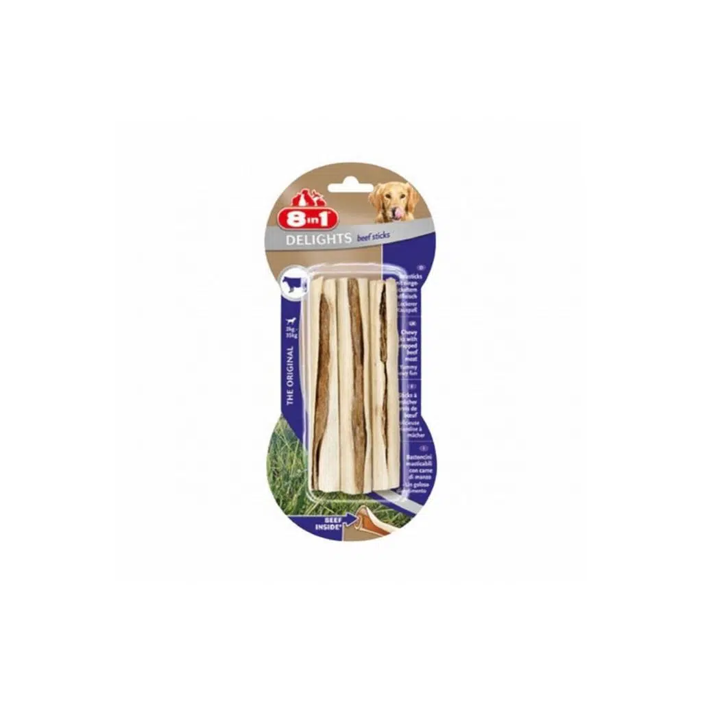 8in1 Delights Biftekli Sticks Köpek Kemiği 3 Adet 75 Gr