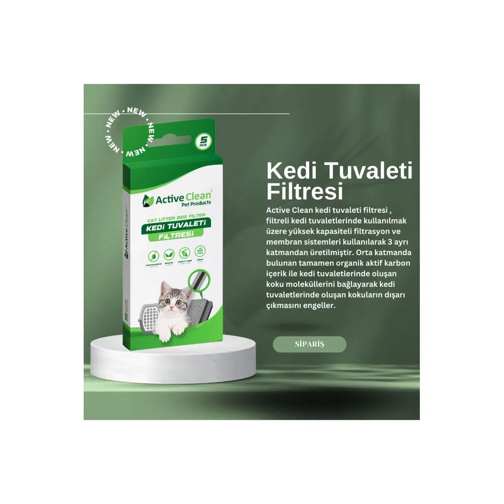 Active Clean Kedi Tuvaleti Filtresi 5 Ad