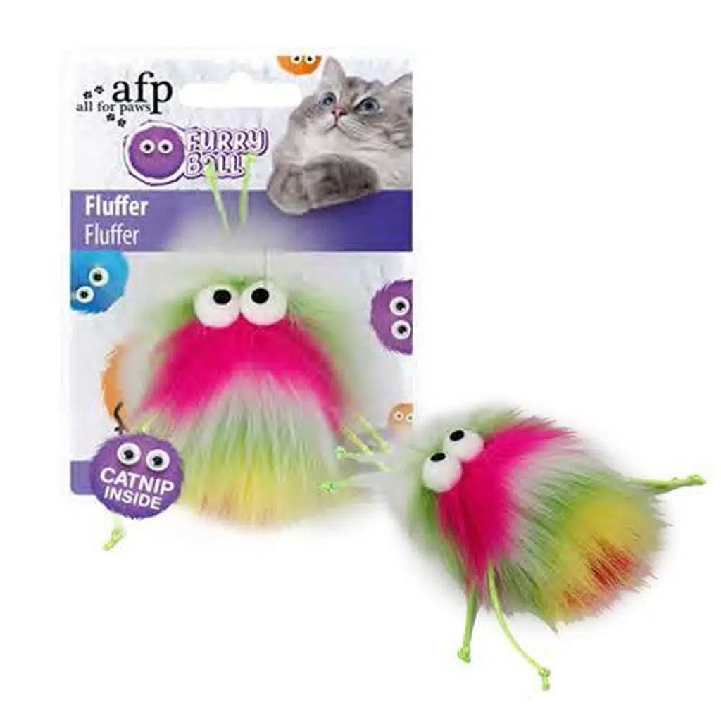 AFP Furry Ball-Fluffer Catnipli- PEMBE 15x8x3,5 cm