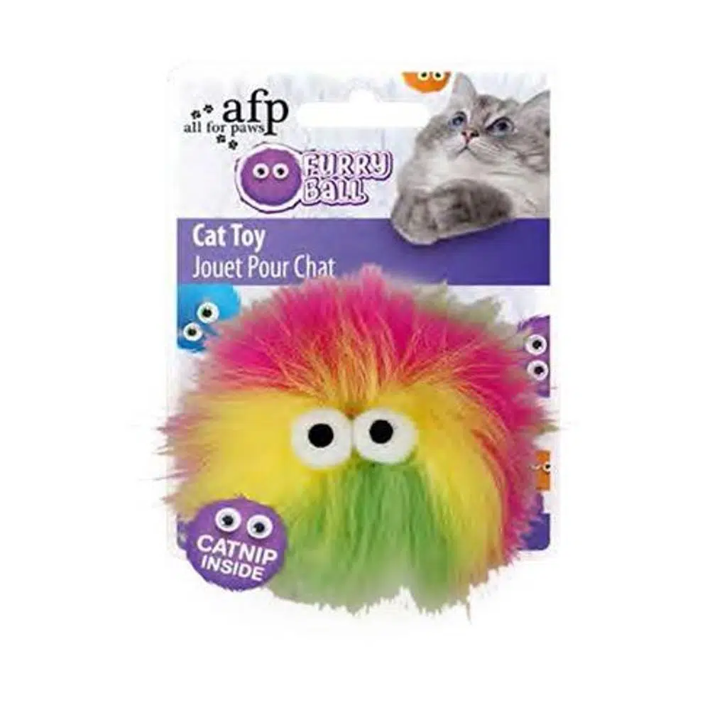 AFP Furry Ball-Fluffer Catnipli Sarı 9,5x9x5x5 cm