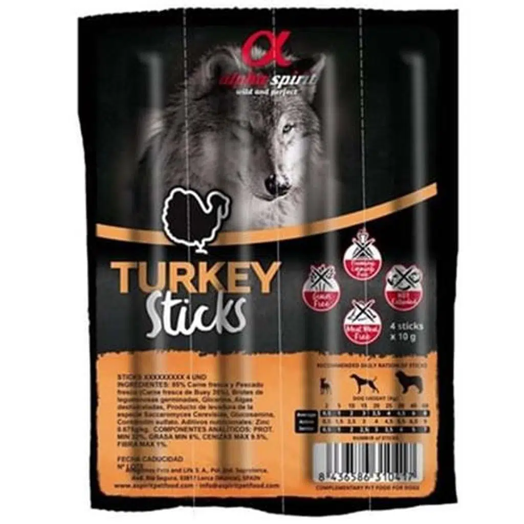 Alpha Spirit Hindili Sticks Köpek Ödül Maması 4x10 Gr