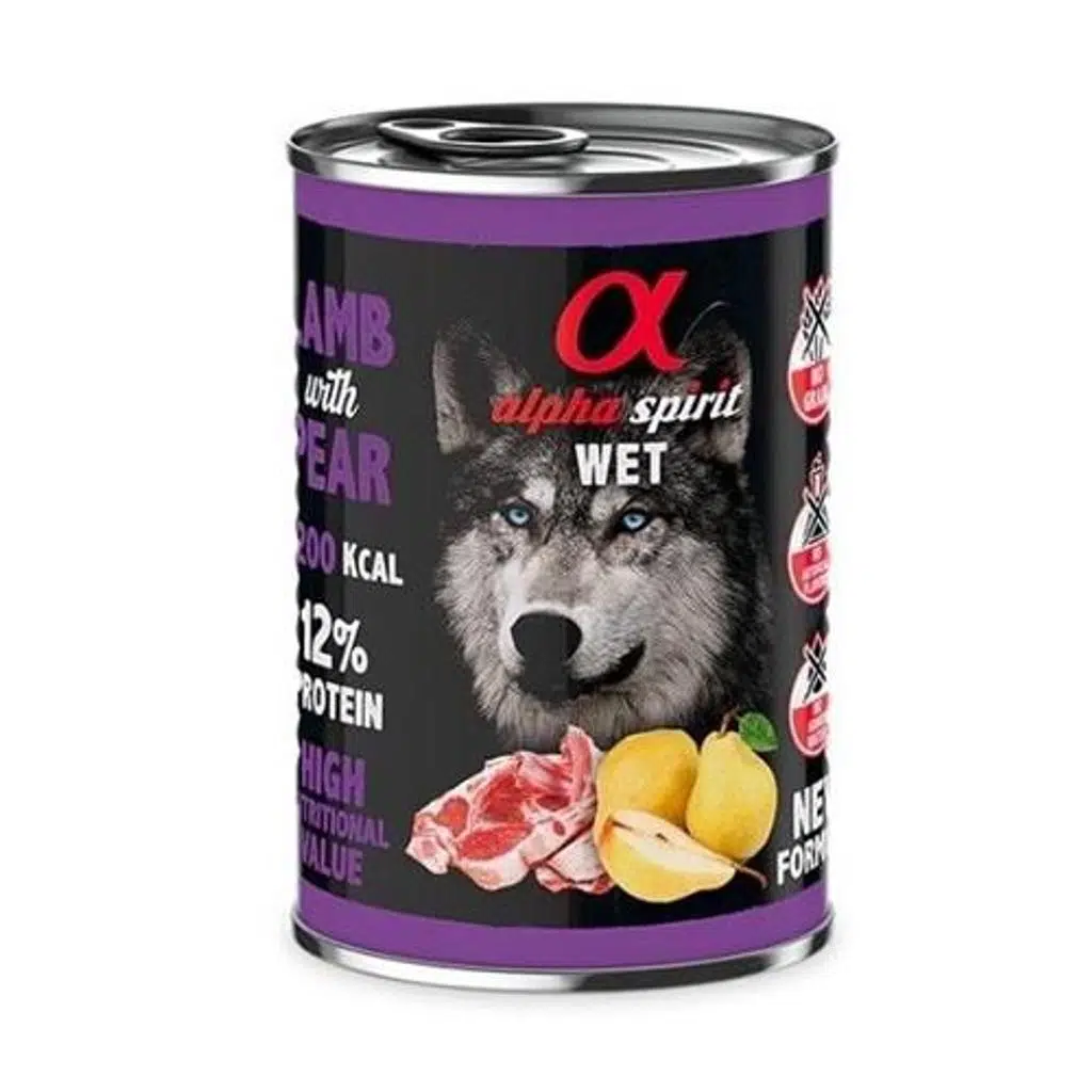 Alpha Spirit Köpek Konservesi Kuzulu Armutlu 400 GR
