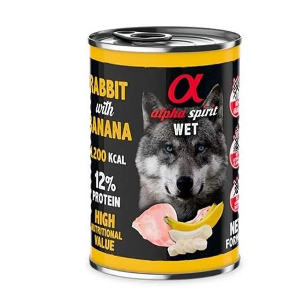 Alpha Spirit Köpek Konservesi Tavşanlı Muzlu 400 gr
