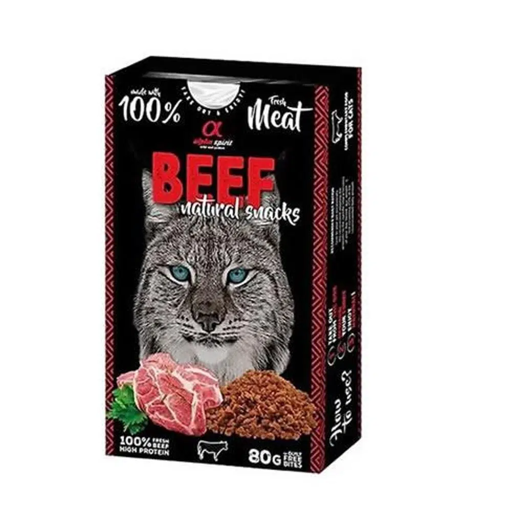 Alpha Spirit Natural Atıştırmalık Sığır Etli Kedi Ödülü 80 Gr