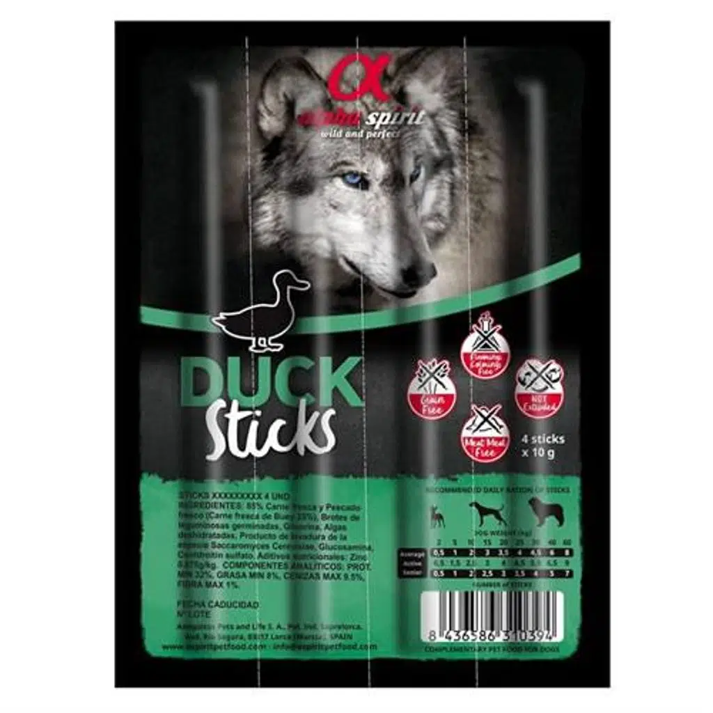 Alpha Spirit Ördekli Sticks Köpek Ödül Maması 4X10 Gr
