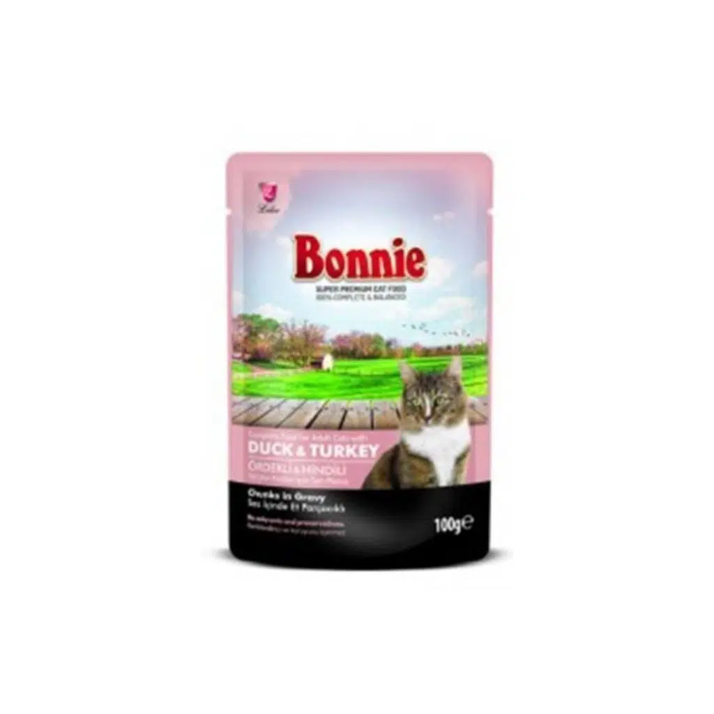 Bonnie Pouch Ördek Ve Hindi Etli Gravy Kedi Konserve 85gr