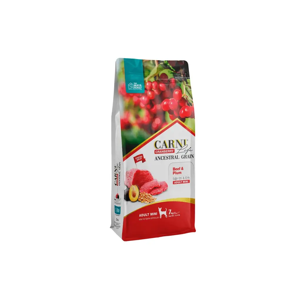 Carni Dog Adult Mini Sıgır/Erikli Köpek Maması 7 KG