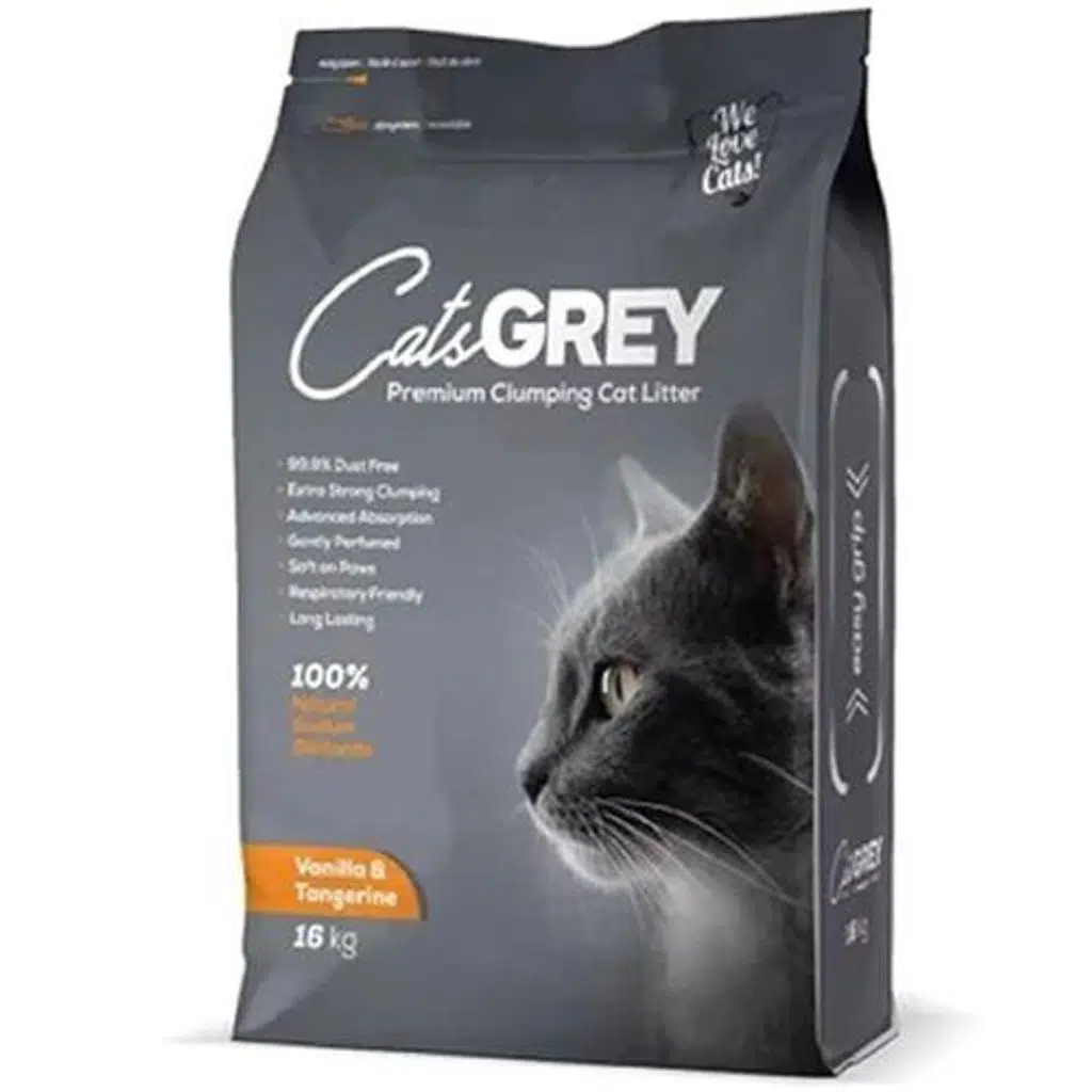 Cats Grey Premium Vanilya ve Mandalina Kokulu Kedi Kumu 16kg