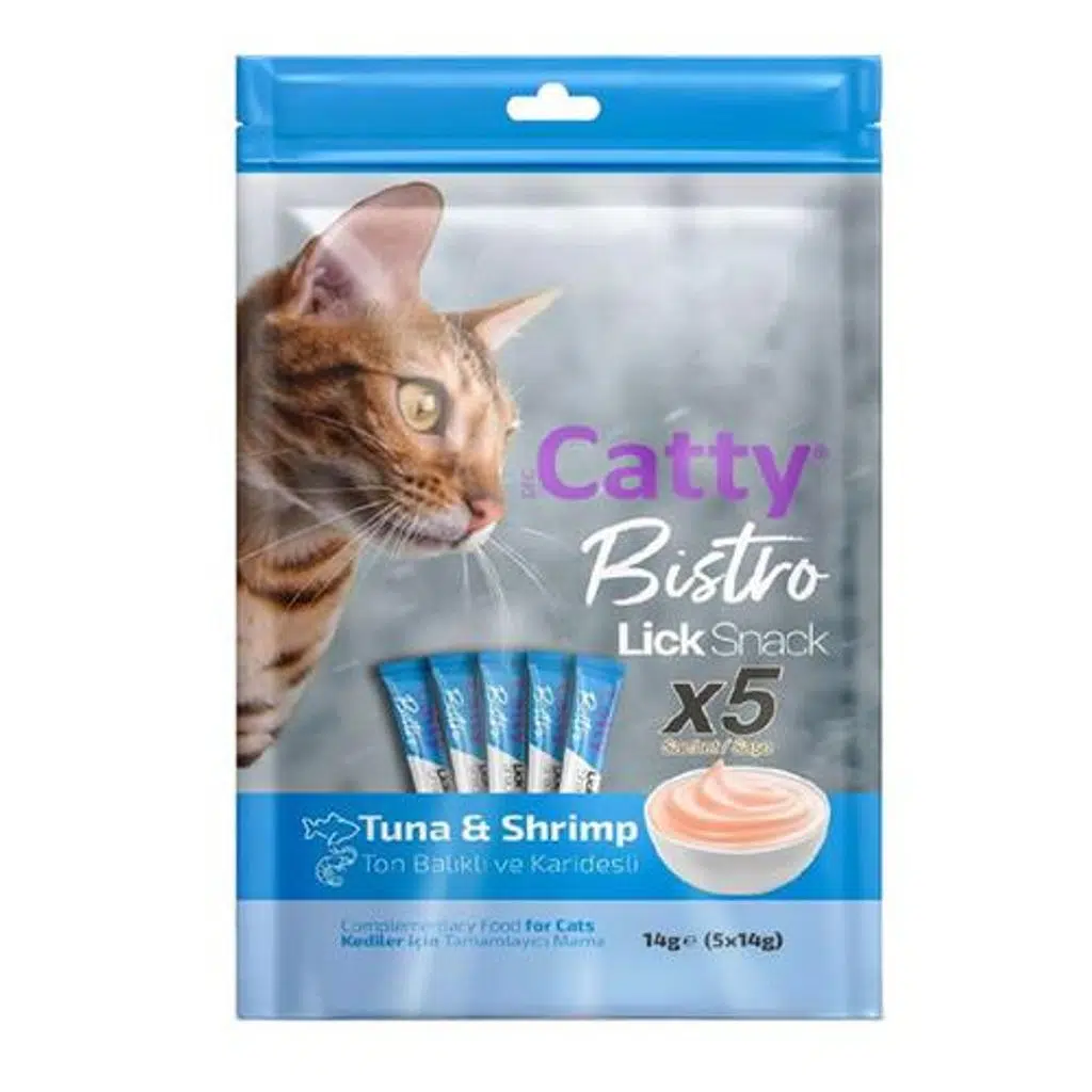 Catty Bistro Balıklı Karidesli Sıvı Kedi Ödül Maması 5x14 gr