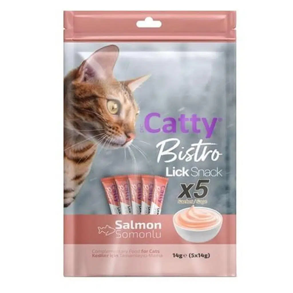 Catty Bistro Tuna Somonlu Sıvı Kedi Ödül Maması 5x14 gr