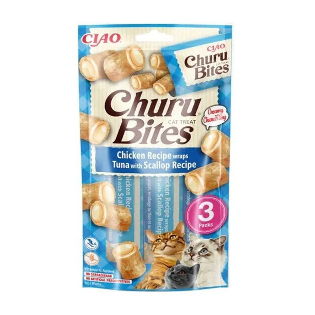 Ciao Bites Tavuk Sargılı, Deniz Taraklı Kedi Ödülü 3x10 Gr