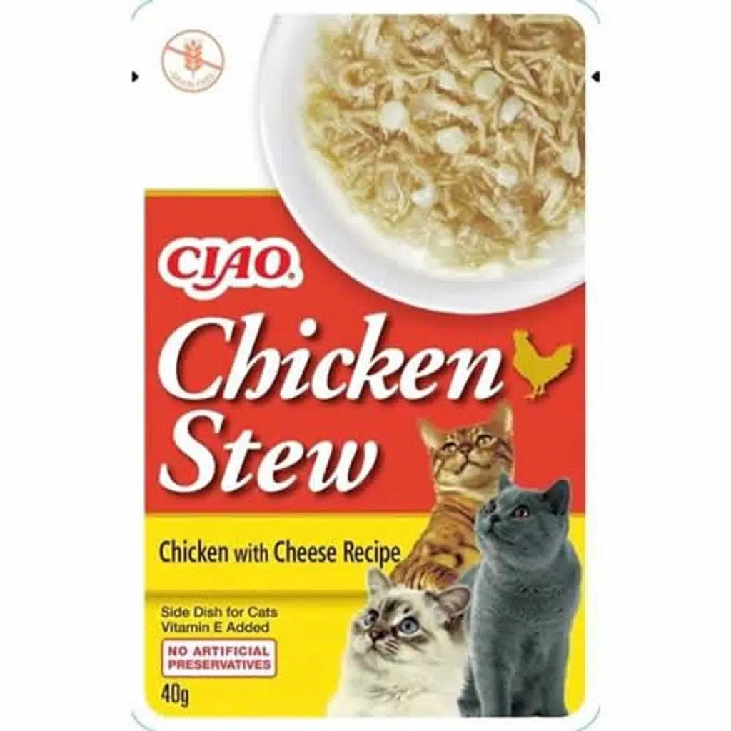 Ciao Chicken Stew Tavuk Güveç ve Peynirli Pate Kedi Konservesi 40gr