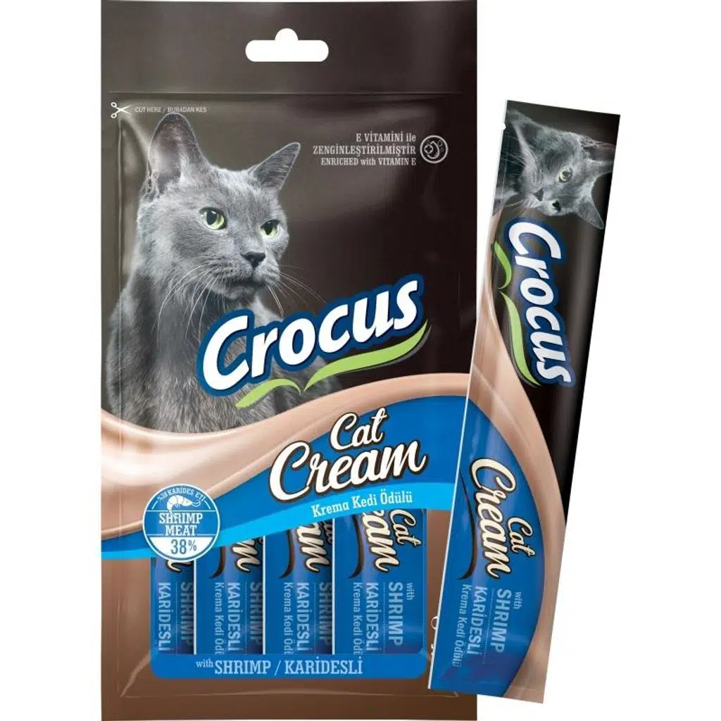 Crocus Karidesli Krema Kedi Ödülü 4x15gr 3 adet