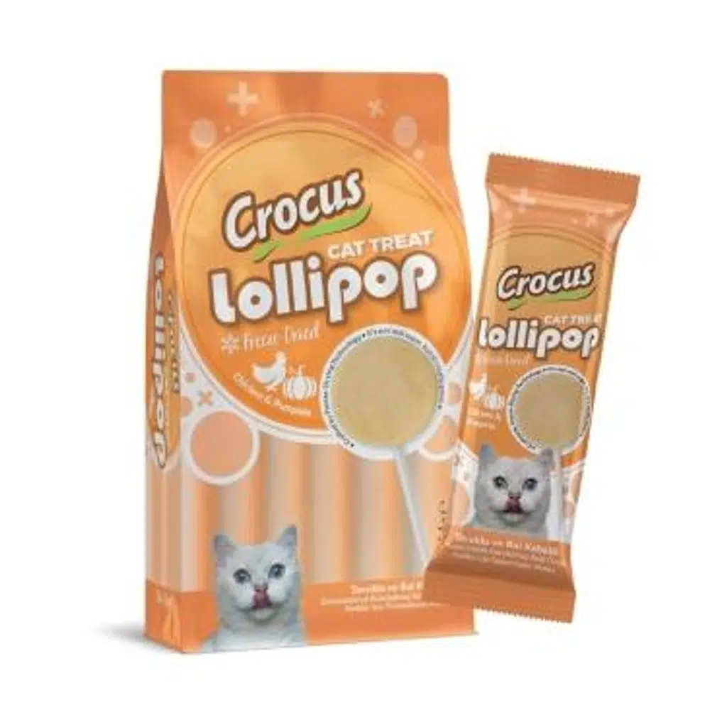 Crocus Tavuklu ve Bal Kabaklı Kedi Lolipop 10 Lu