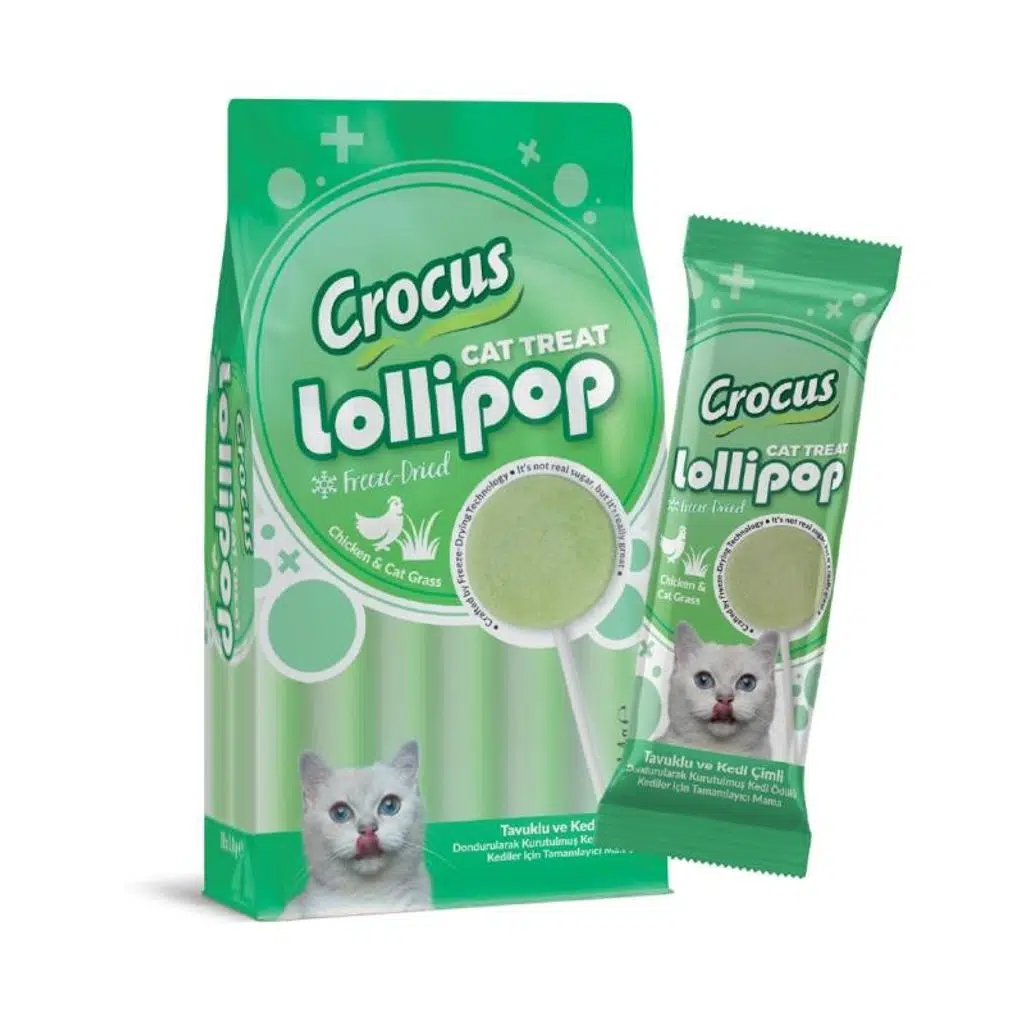 Crocus Tavuklu ve Kedi Çimli Kedi Lolipop
