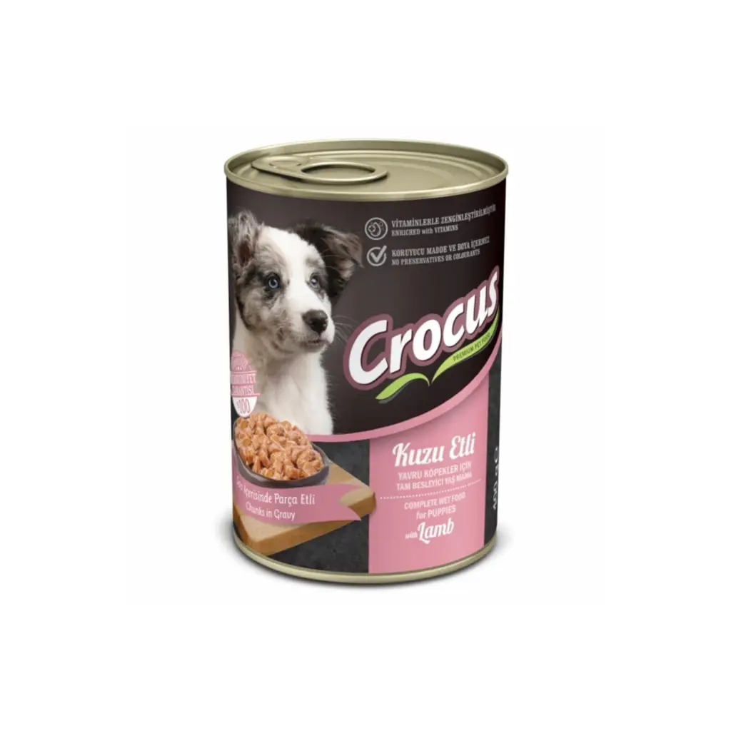 Crocus Kuzu Etli Yavru Köpek Yaş Mama 400gr