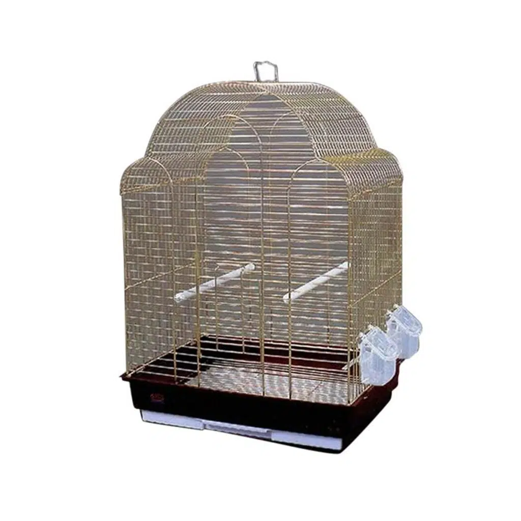 Dayang Kubbeli Papağan Kafesi 42x30x57 cm Pirinç