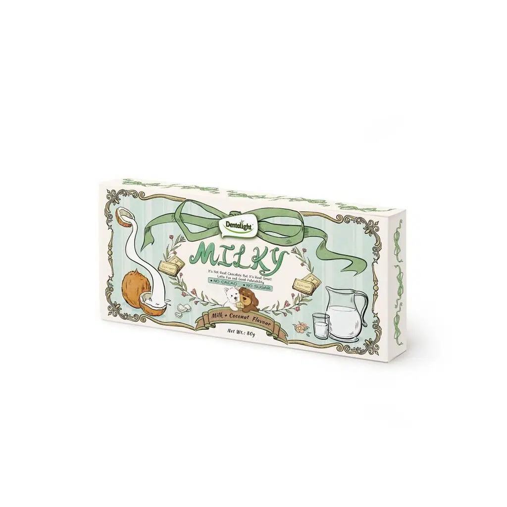 Dentalight Milky Choco Bar Süt ve Hindistan Cevizi Aromalı Köpek Çikolatası 80 Gr