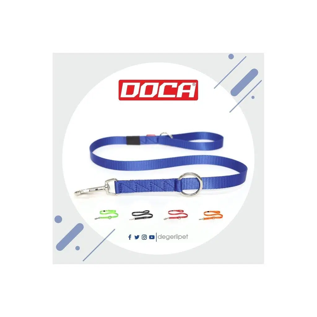 Doca Pet Sevk Kayışı Dokuma 4 Fonksiyonlu MAVİ 2*100 cm