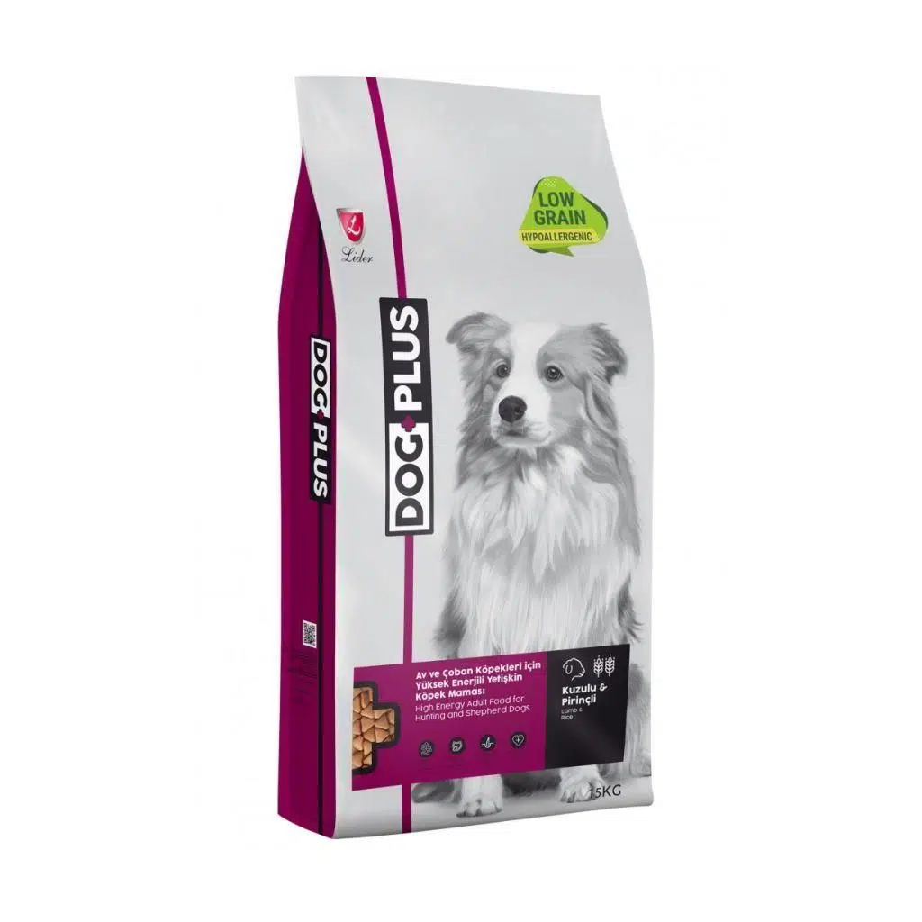 Dog Plus Düşük Tahıllı Hipoalerjenik Kuzu Etli Pirinçli Yüksek Enerjili Köpek Maması 15 Kg