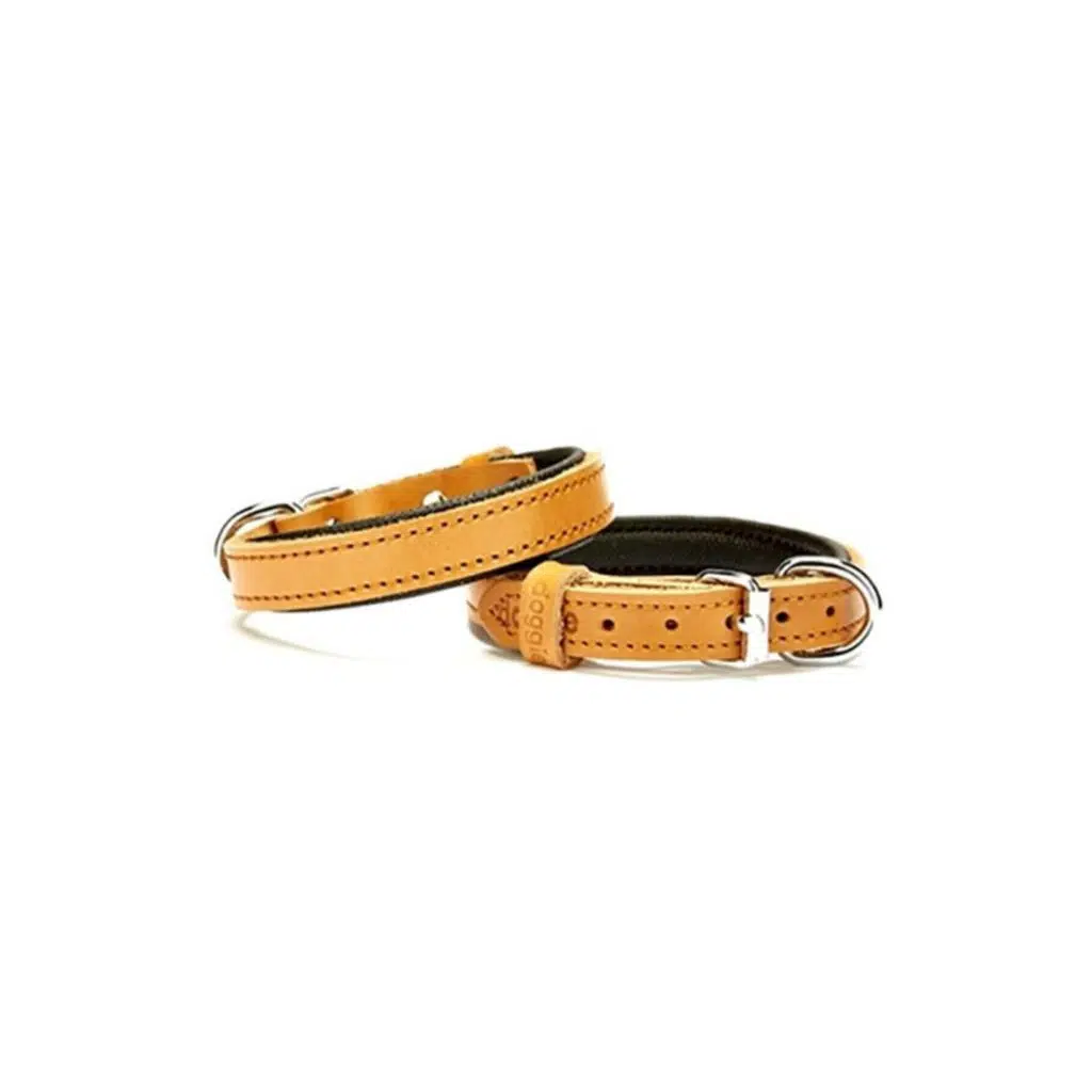 Doggie SBT Sade Deri Boyun Tasması S/Camel
