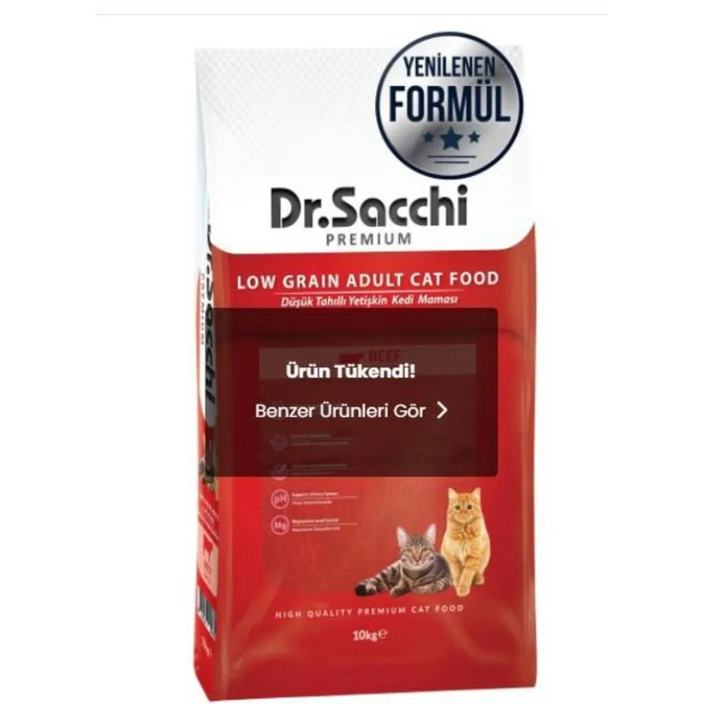 DR.SACCHI MAMA KEDİ DÜŞÜK TAHIL. SIĞIR ETLİ 10KG