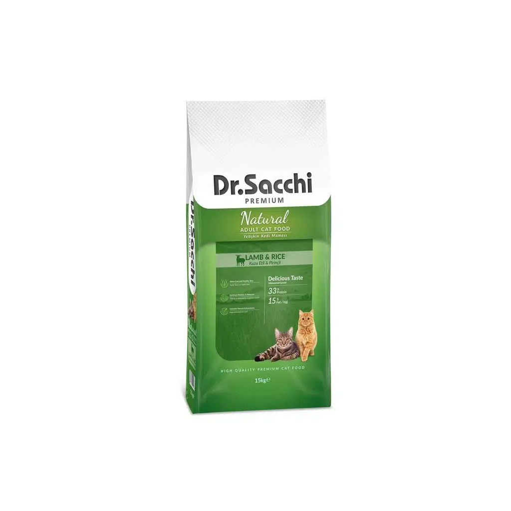 Dr.Sacchi Premium Natural Lamb/Rice Yetişkin Kedi Maması 15 kg