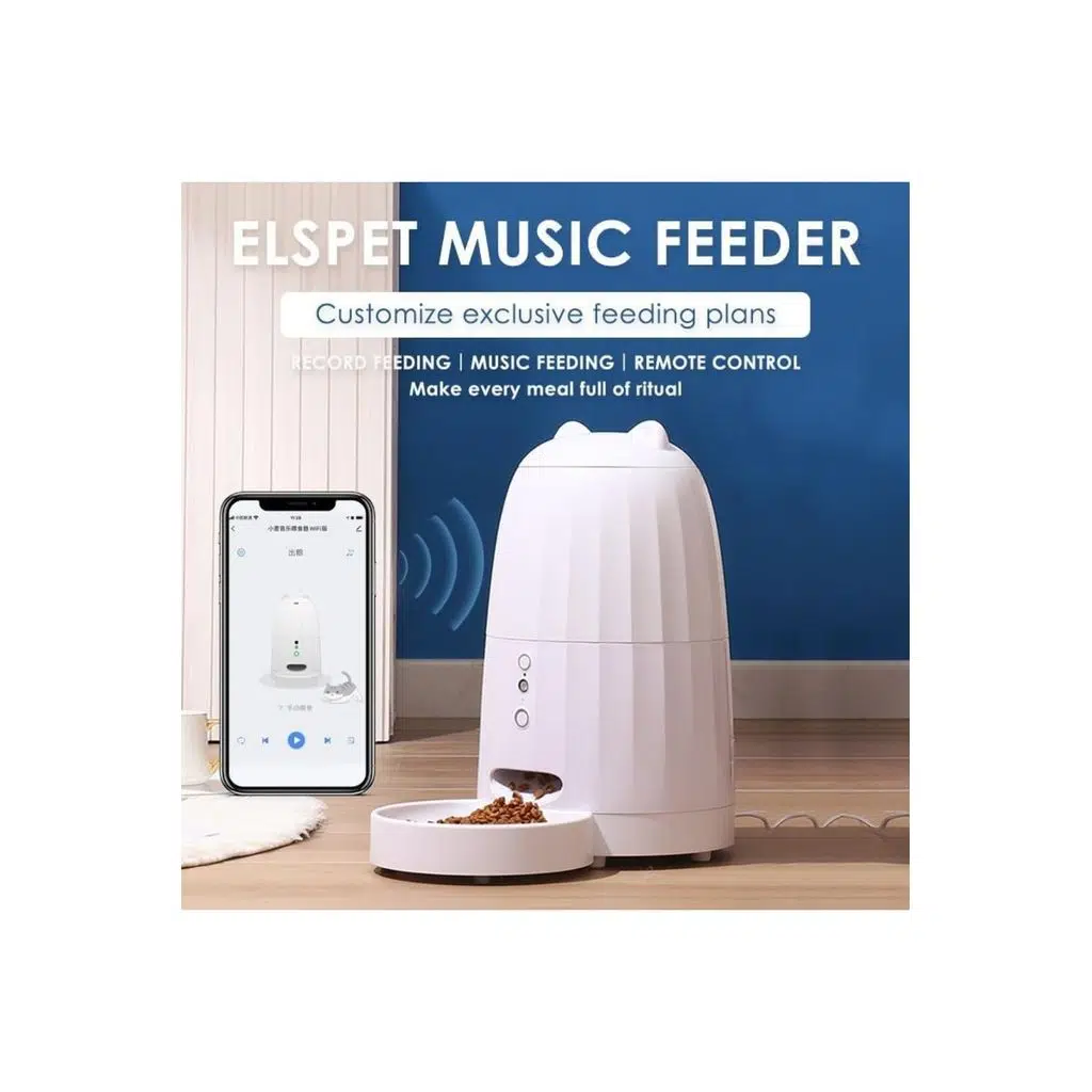 ELS Pet Müzikli Mama Otomatik Kedi Köpek Mama Kabı 4lt