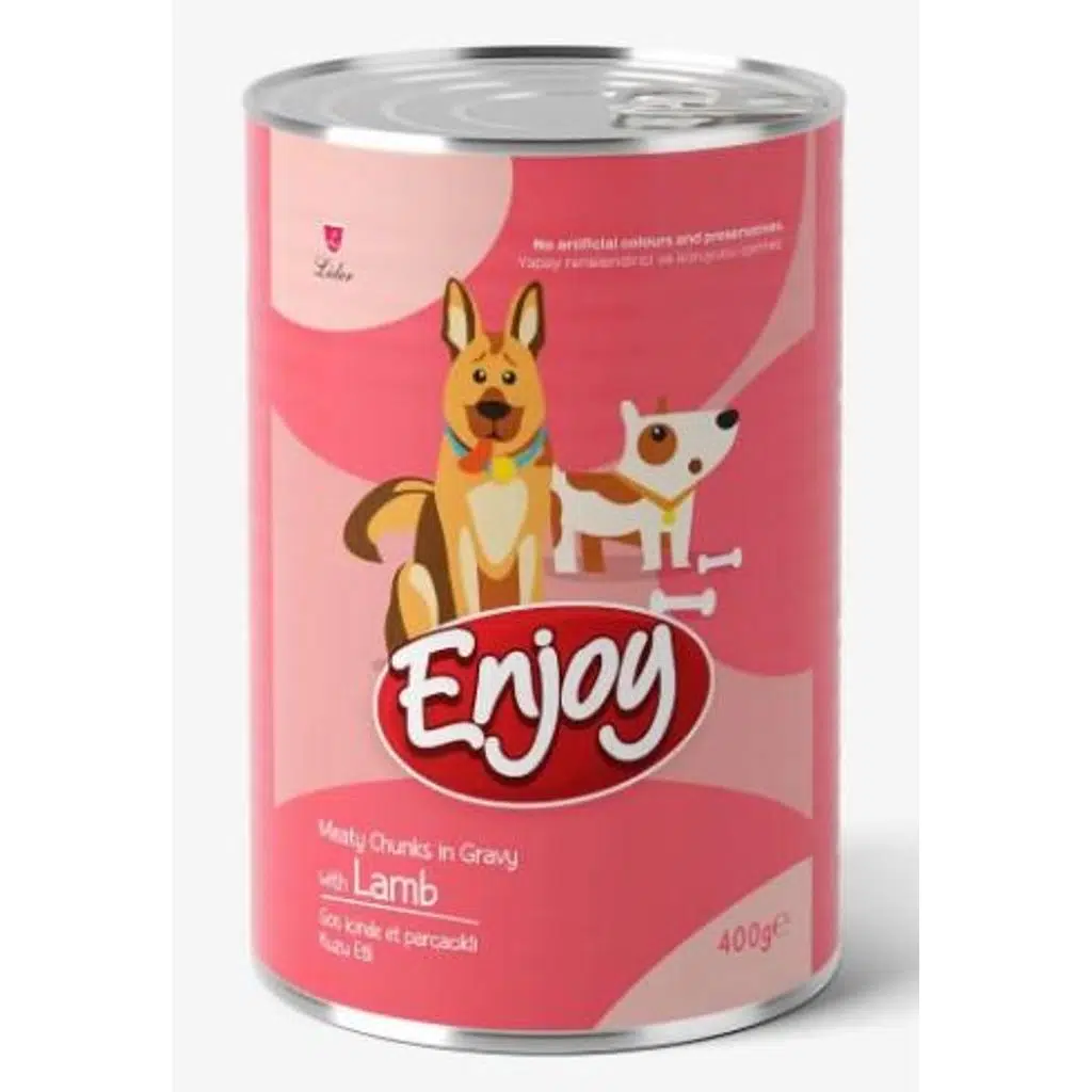 Enjoy Kuzu Etli Köpek Konservesi Sos İçinde Et Parçacıklı 400 Gr