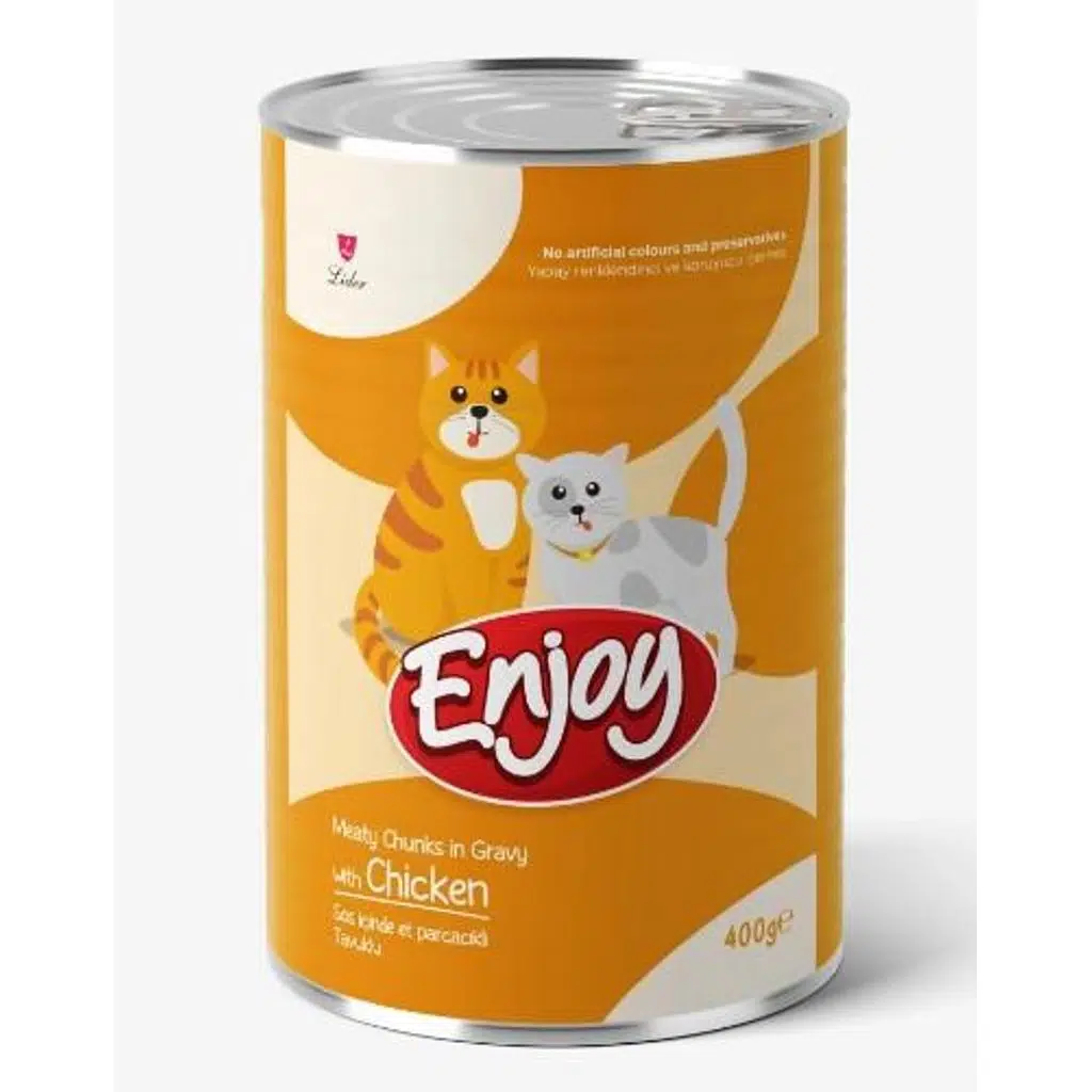 Enjoy Sos İçinde Et Parçacıklı Tavuklu Yetişkin Kedi Konservesi 400 gr
