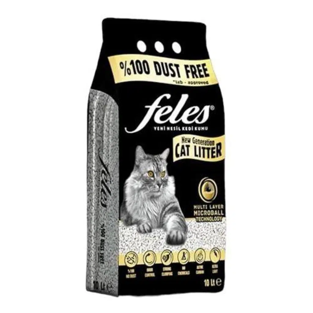 Feles Aktif Karbonlu Tozsuz Topaklanan Kedi Kumu 10 lt