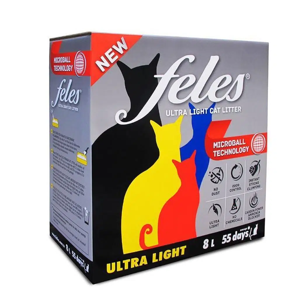 Feles Ultra Light Karbonlu Topaklanan Kedi Kumu 8 LT 