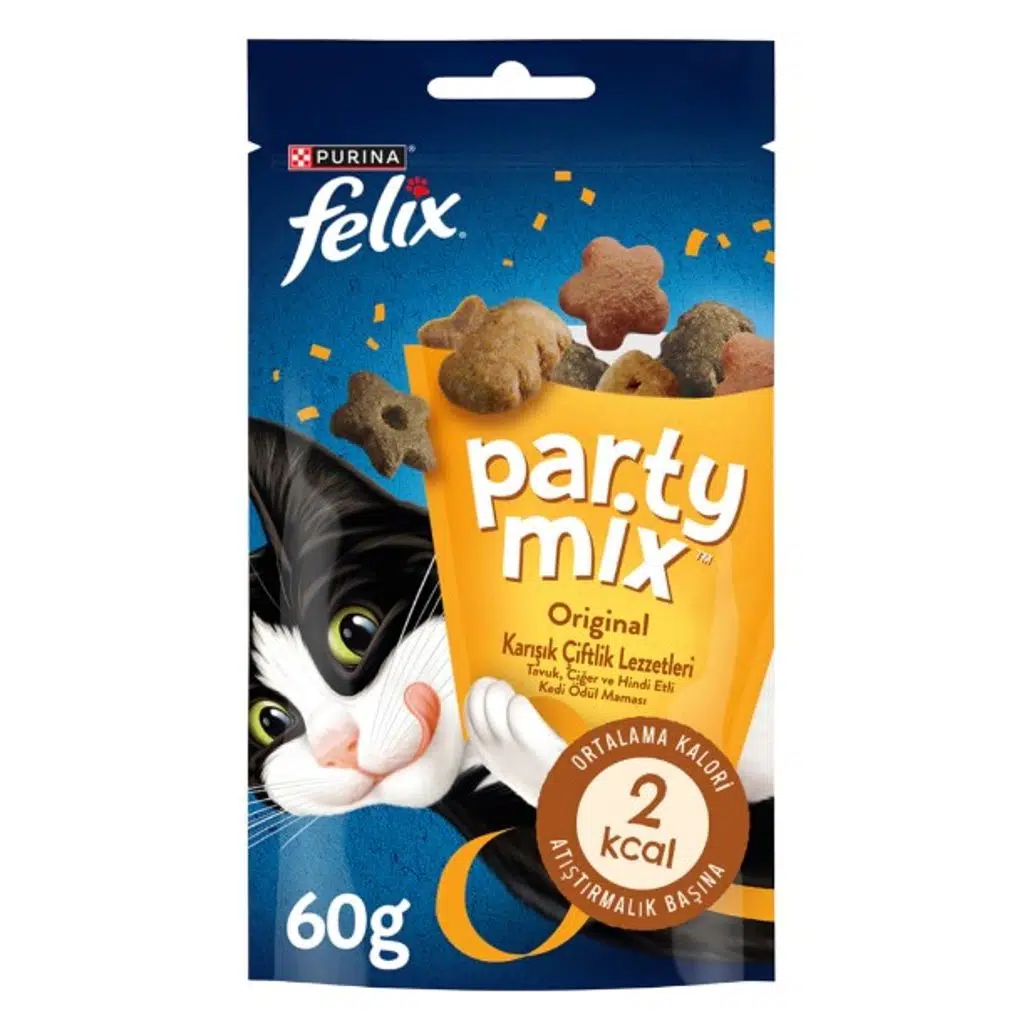 Felix Party Mix Original Karışık Çiftlik Lezzetleri Kedi Ödül Maması 60gr