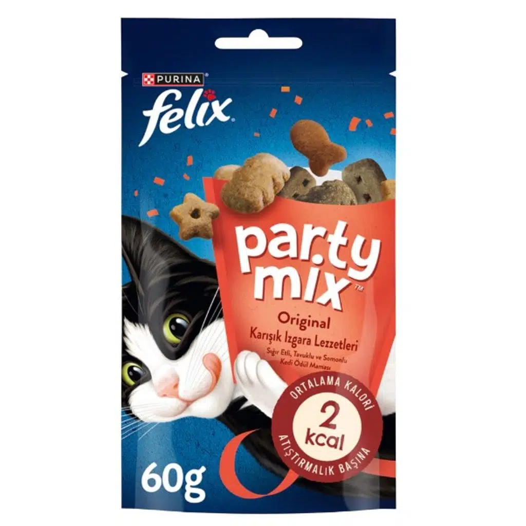 Felix Party Mix Original Karışık Izgara Lezzetleri Kedi Ödül Maması 60gr