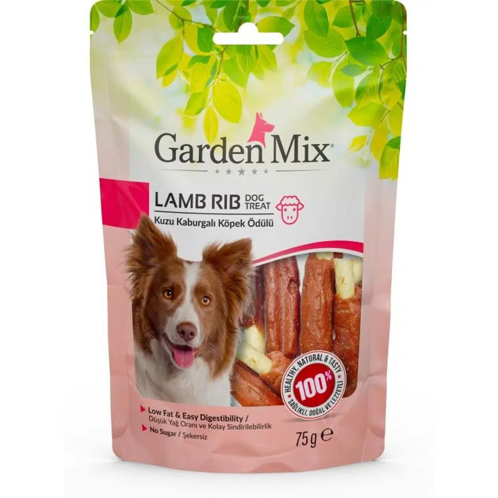 Garden Mix Kuzu Kaburgalı Köpek Ödülü 75 Gr