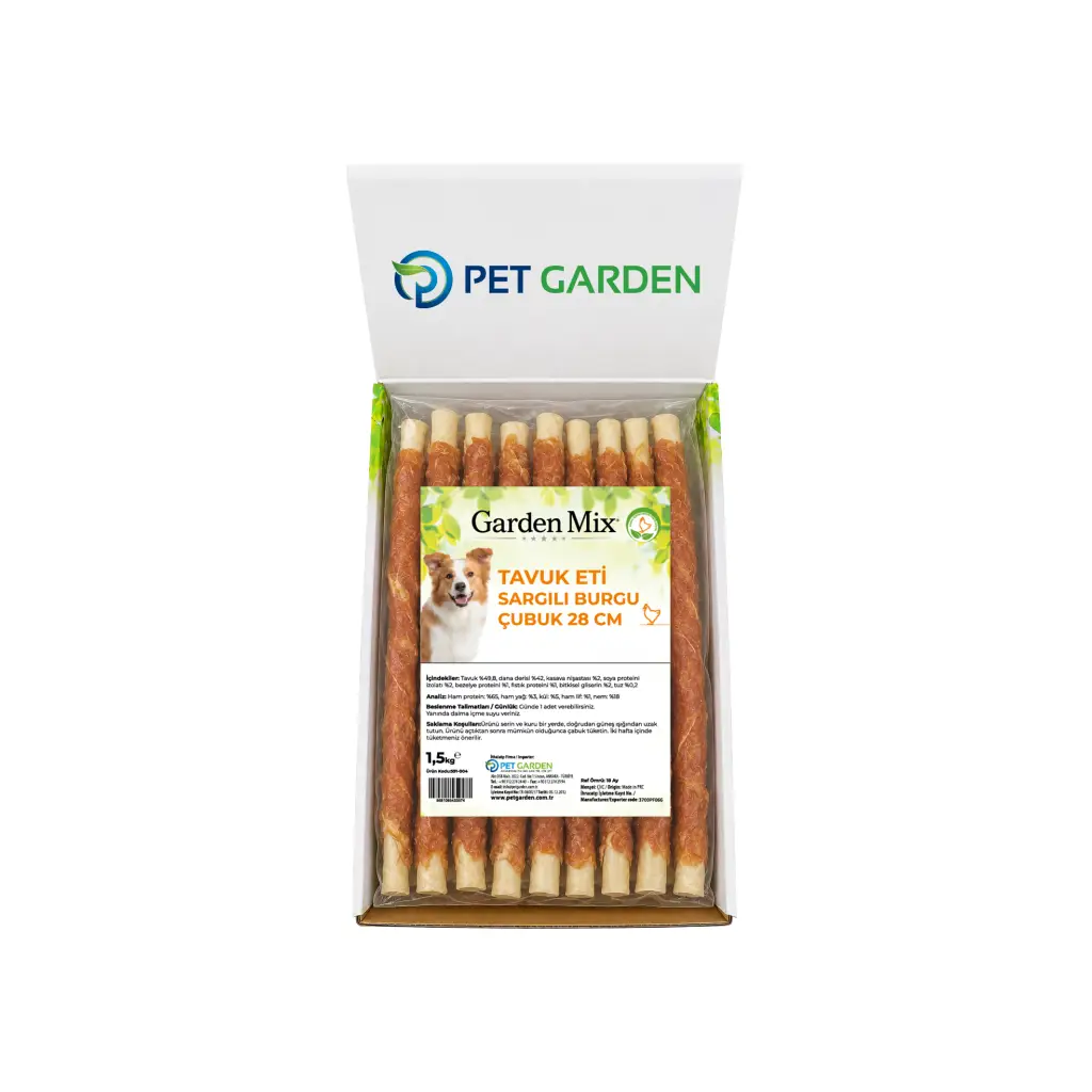 Garden Mıx Tavuk Eti Sargılı Burgu Çubuk 28cm- 1,5 Kg