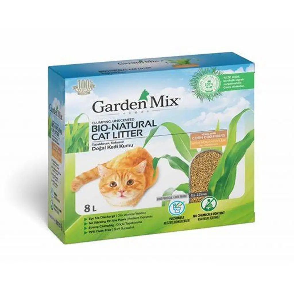 Gardenmix Topaklanan Mısır Lifli Kedi Kumu 8 Lt
