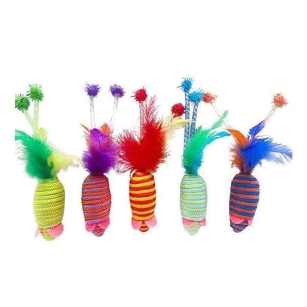 Glipet İp Örgülü Tüylü Fare Kedi Oyuncağı 7.5 Cm