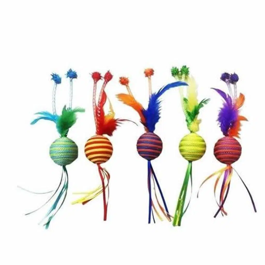 Glipet İp Örgülü Tüylü Top Kedi Oyuncağı 4,2 cm