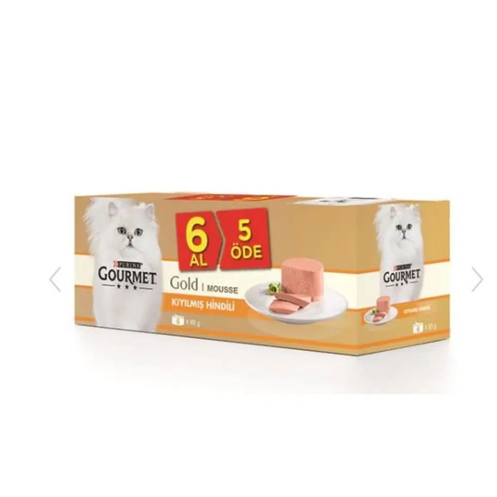 Gourmet Gold Hindi Etli Kıyılmış Yaş Kedi Maması 85 gr 6 Al 5 Öde 