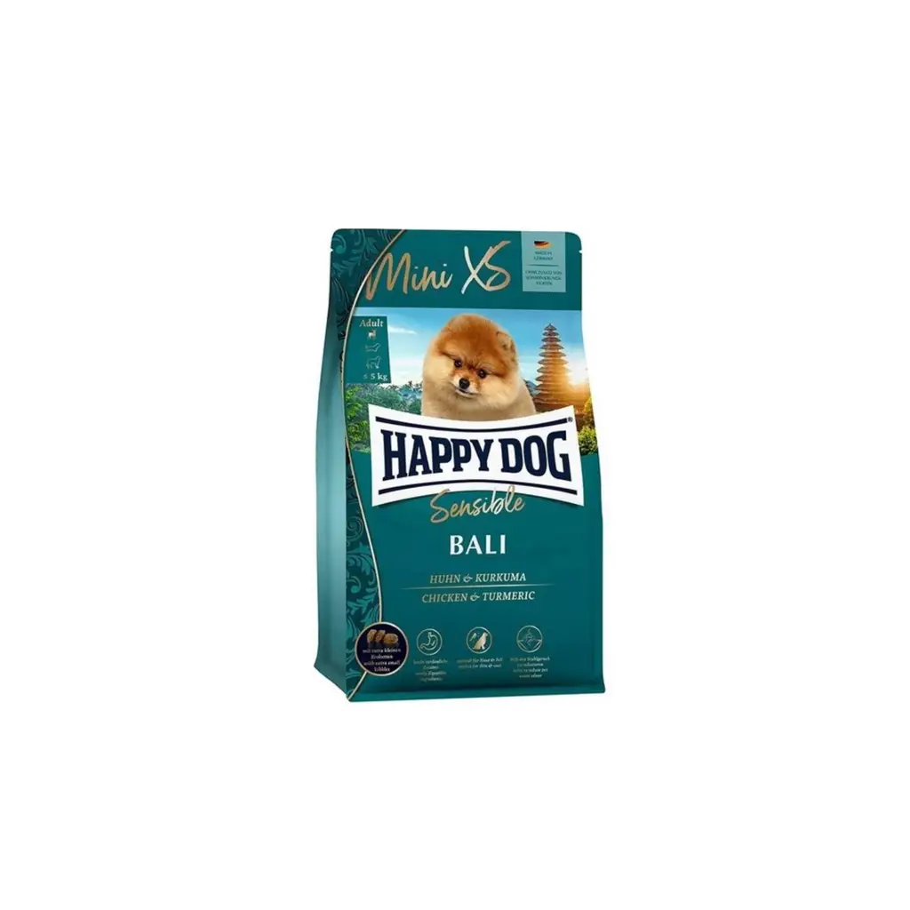 Happy Dog Sensible BALİ Mini XS Tavuklu ve Zerdaçallı Köpek Maması 1,3 kg