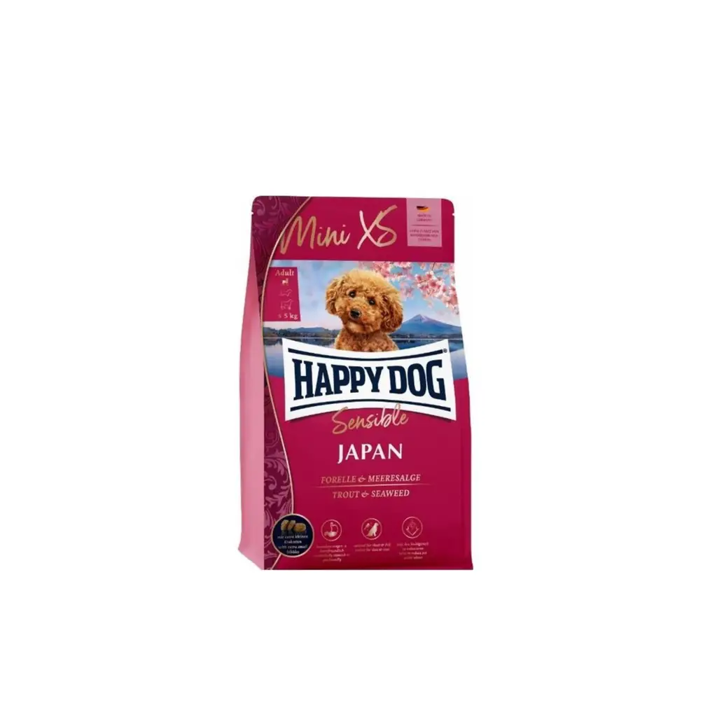 Happy Dog Sensible JAPAN Mini XS Alabalıklı Yosunlu Köpek Maması 1,5 kg