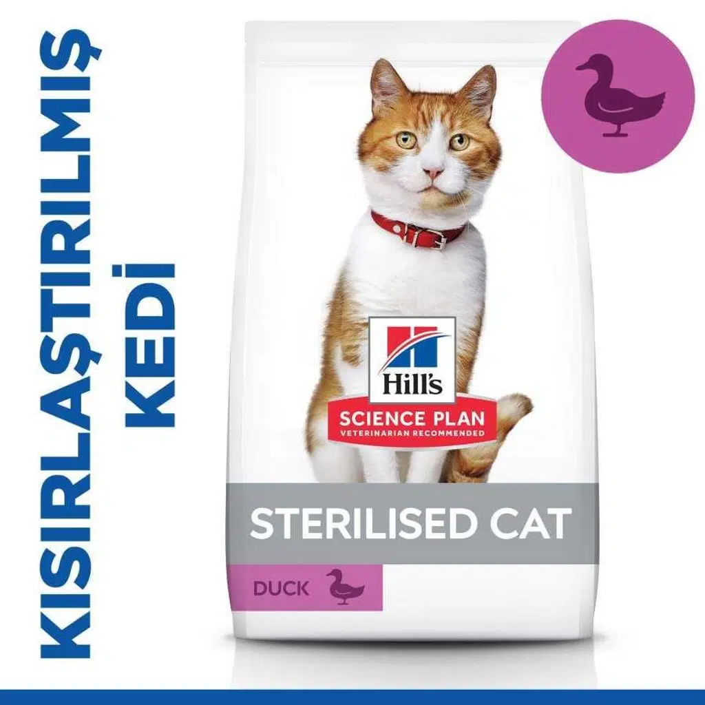 Hills Cat Sterilised Kısırlaştırılmış Ördekli Kedi Maması 3 Kg