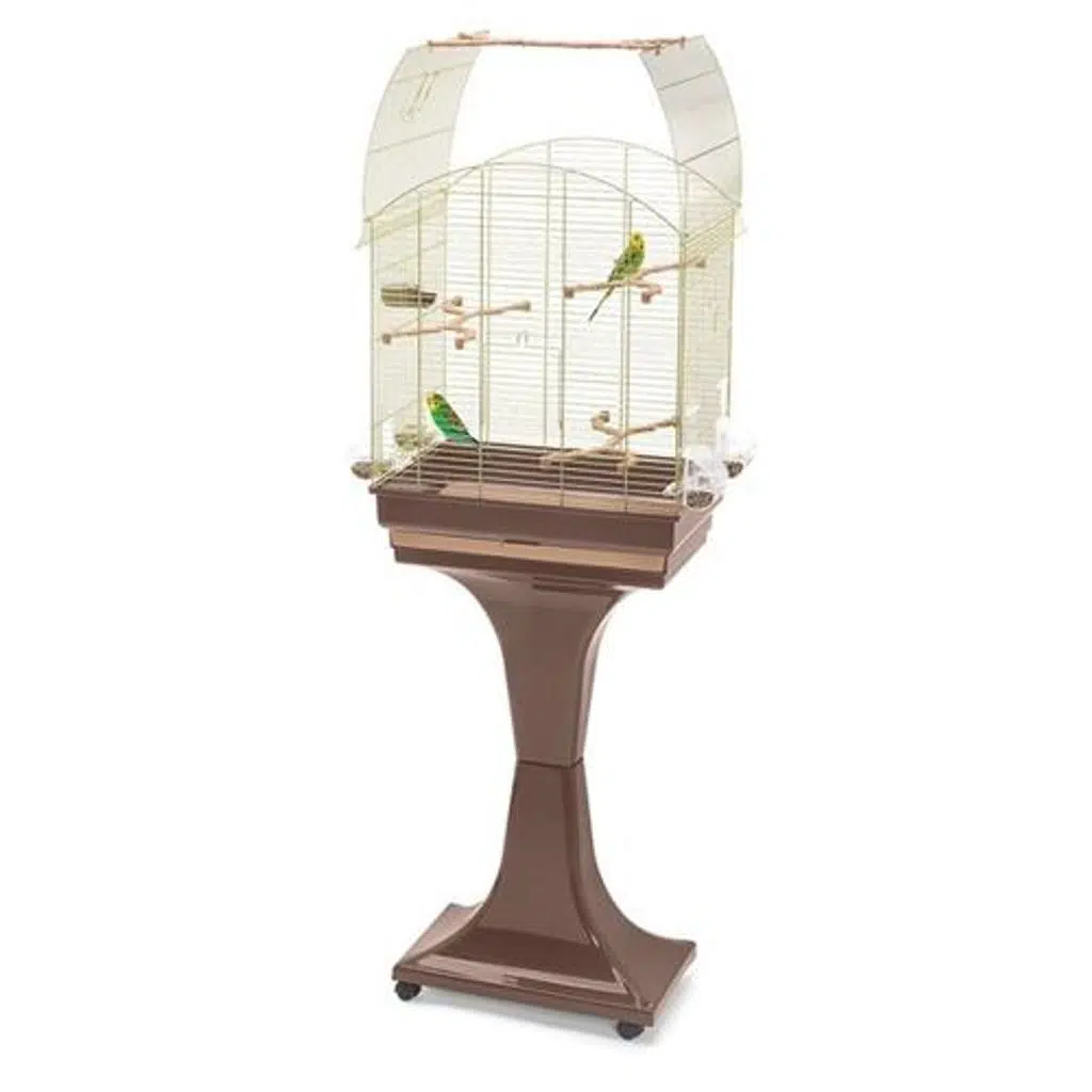 Imac Agata Ayaklı Ayaklı Üstü Açılır Kuş Kafesi Kahve/Gold 58x33x62cm 