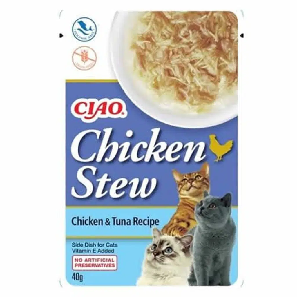 Inab Cıao Stew Tavuk Güveç ve Ton Balıklı Tahılsız Kedi Konservesi 40gr