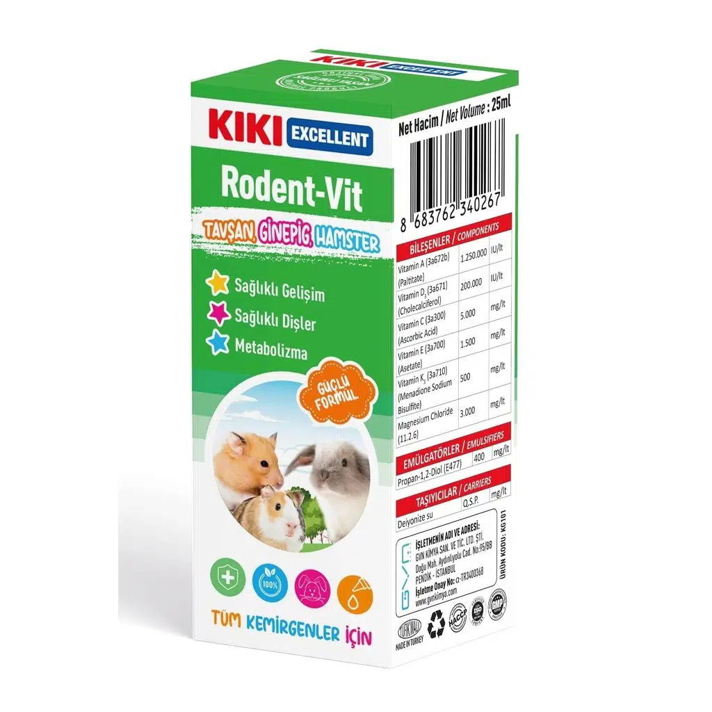 Kiki Excellent Rodent-Vit Kemirgenler İçin Multi Vitamin 25 ML