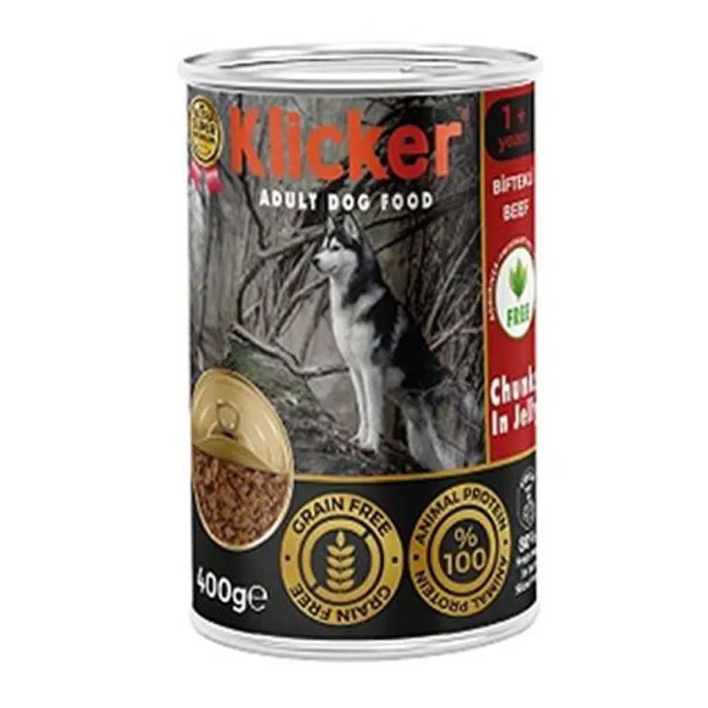 Klicker Biftekli Köpek Konservesi 400 gr 