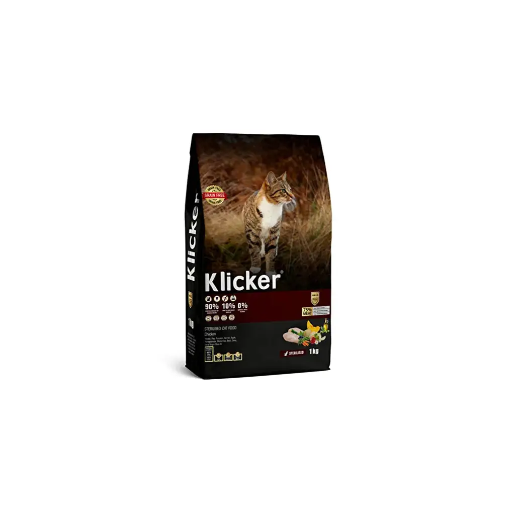 Klicker Glutensiz Tahılsız Tavuklu Kısırlaştırılmış Kedi Maması 1KG