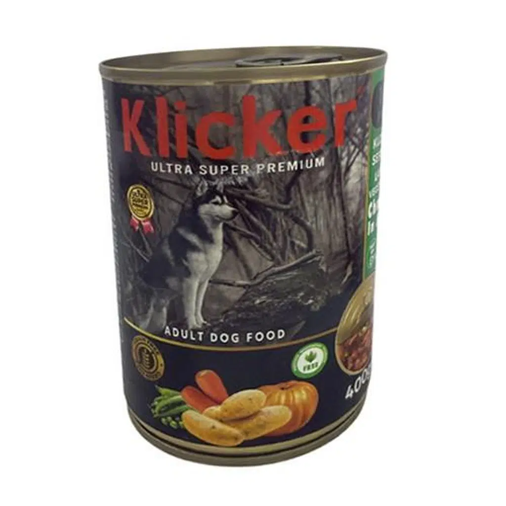 Klicker Kuzulu Sebzeli Köpek Konservesi 400 gr 