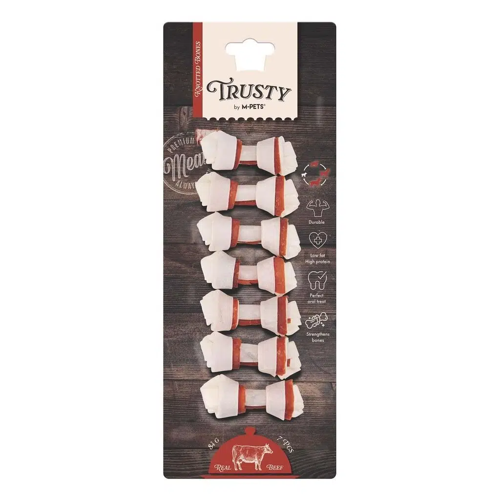 M-PETS TRUSTY BEEF DÜĞÜMLÜ KEMİK 7Lİ 84GR/6,4CM
